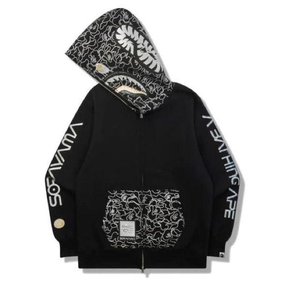 BAPEBAPE X HAJIME SORAYAMA SHARK FULL ZIP HOODIE WHITE